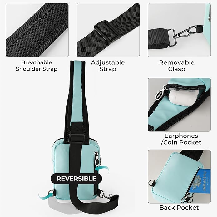 BROADREAM Sling Bag, Crossbody Bag with Anti-Theft Lock Zipper, RFID Blocking & Water Resistant for Travel Work Sport
