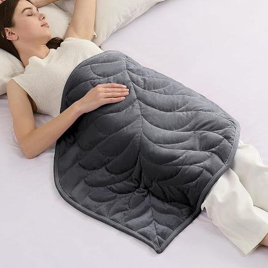 Kaisa Weighted Lap Blanket 3 lbs 23" x 29", Cozy Luxury Crystal Velvet Small Weighted Blanket for Adults, Portable Travel Weighted Blanket for Relaxation, All-Season Blanket, Machine Washable, Gray