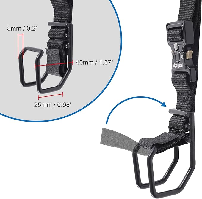 Vigorport Luggage Hook Strap, J Hook for Add a Bag Luggage, Multi Adjustment Bag Strap Hook with Hands Free