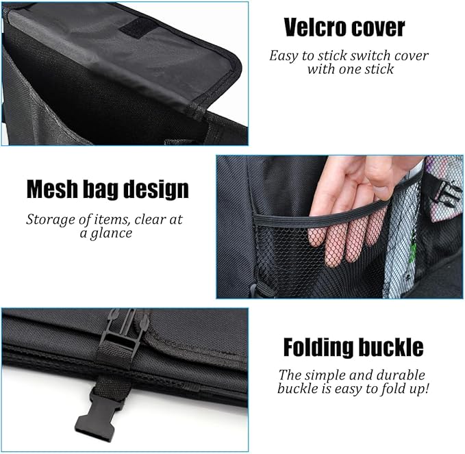 Car Trunk Organizer, Collapsible Waterproof Automotive Storage Cargo Organizer, Multi Compartment Portable Vehicle Container Box Accessories, Universal for Truck SUV Minivan (Black)