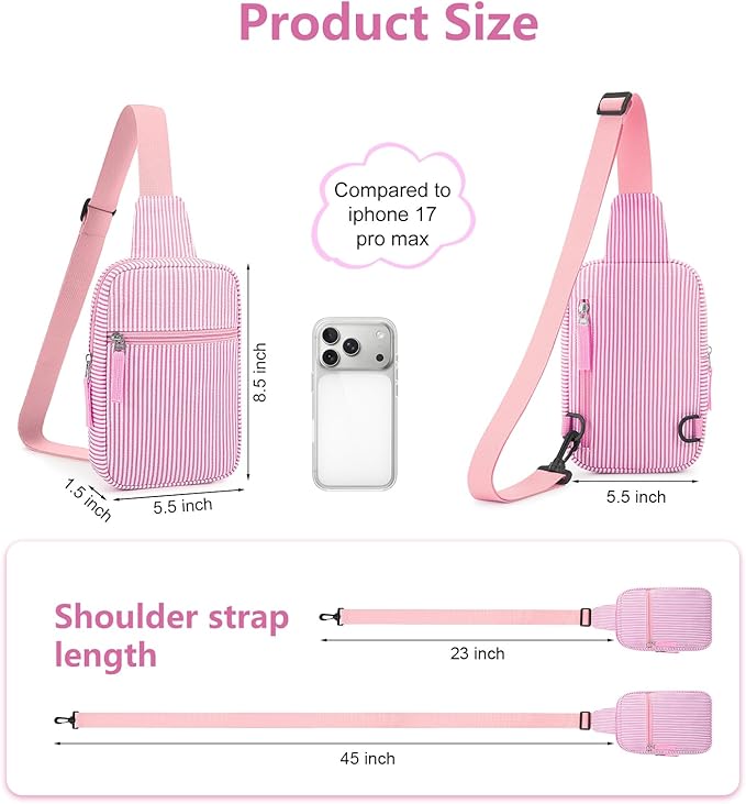 Birthday Gifts for 8 9 10 11 12 Year Old Teens Girls Kids, Fanny Pack Crossbody Bag Sling Belt Bags Purse, Dorm Travel Essentials for Girls Fashion, Preppy Tween Teen Girl Gift Trendy Stuff