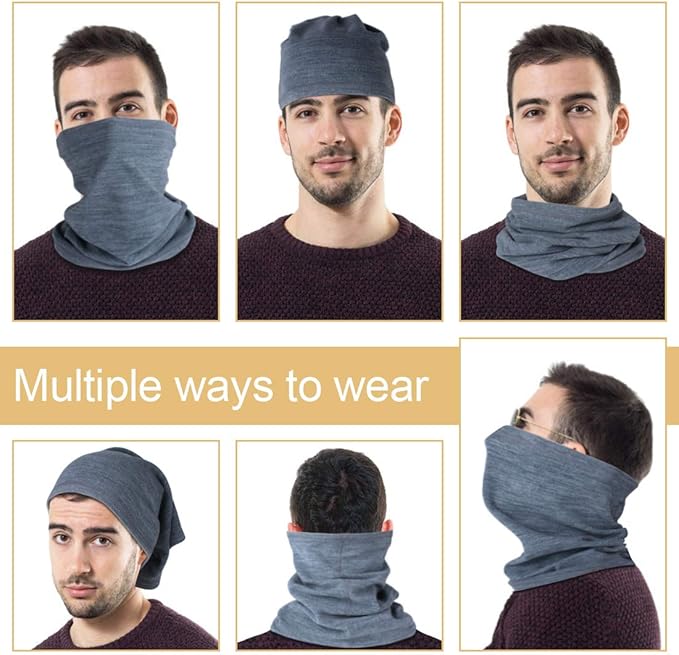 KGC 2 Pack Winter Neck Warmer Gaiter Fleece Windproof Face Mask Cover Cold Weather Scarf for Men & Women