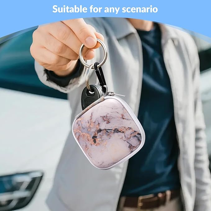 Earbud Case, Personalised Patterned Portable EVA Headphone case Cell Phone Accessories Organizer with Carabiner for Wired/Wireless Earphone, Earbud, Earpieces, SD Memory Card, Camera Chips