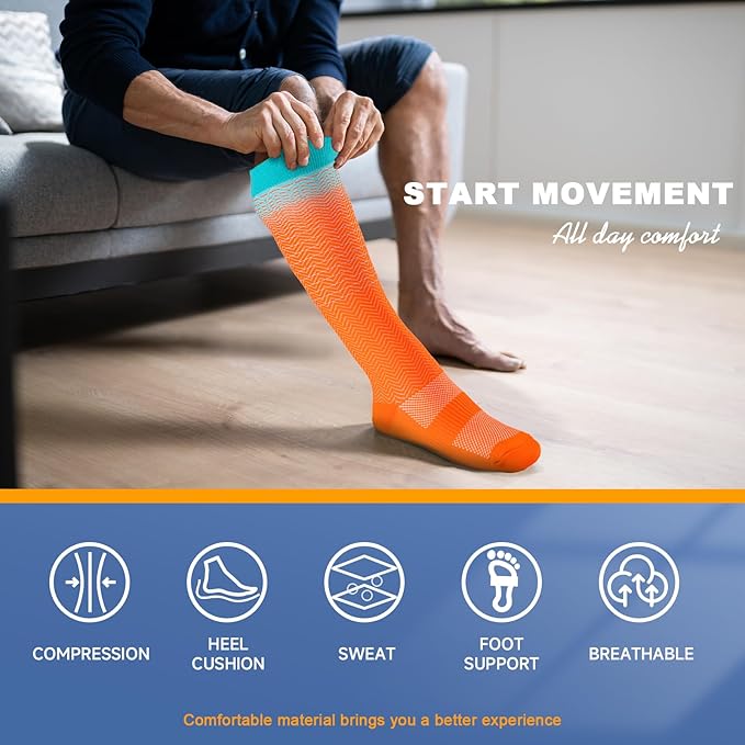 bropite Compression Socks for Women & Men Circulation-Support Knee High Socks 20-30 mmhg-Best for Running,Medical,Nurse,Travel