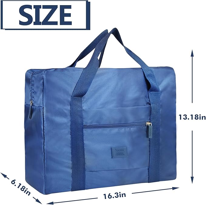 Travel Duffel Bag Lightweight Foldable Travel Bag for Women and Men Waterproof Tote Carry On Luggage Bag Weekender Overnight Bag (Blue)