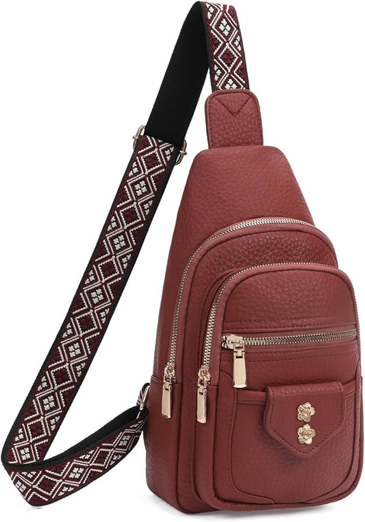 GAEKEAO Sling Bag Crossbody Bags for Women Vegan Leather Fanny Pack Chest Travel Anti Theft Purse Shoulder Bag handbags Gifts