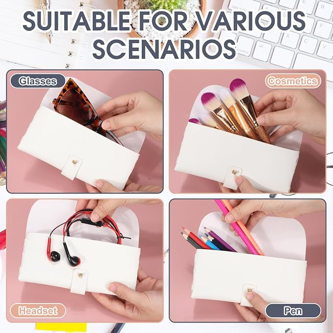 Nuogo 30 Pack Eyeglass Case Soft Glasses Case Studded Sunglasses Pouch Portable PU Leather Bag for Women Men