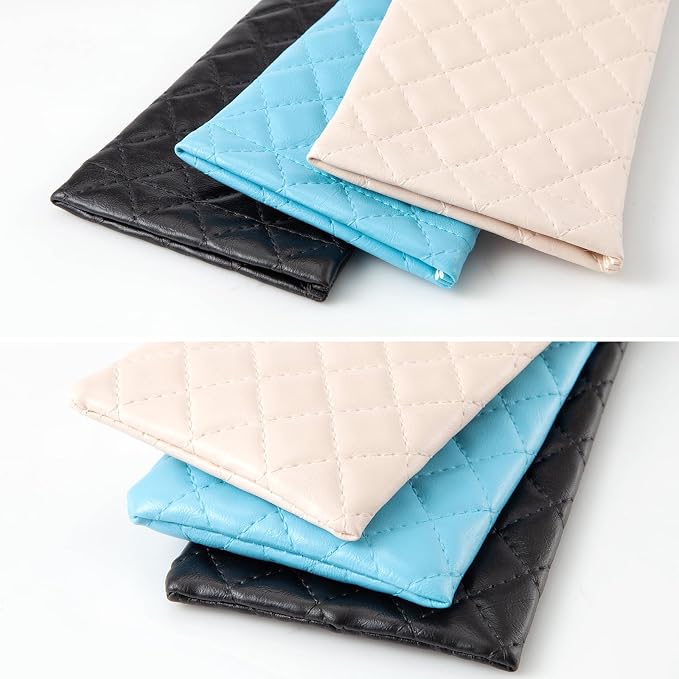 TRIUMPH VISION Squeeze Leather Sunglasses Pouch - 3 Pack Glasses Case Soft Eyeglass Sleeve Pouch Holder