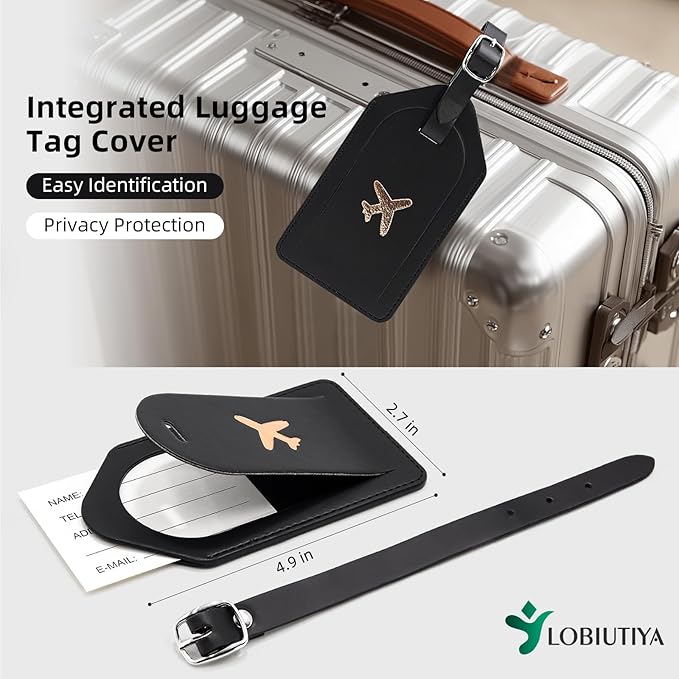 Passport Holder For Travel with Luggage Tag Cover – RFID Blocking Travel Passport Wallet Holder for Men/Family| PU Leather Passport Case with Extra Money Pocket/Magnetic Clasp, Black