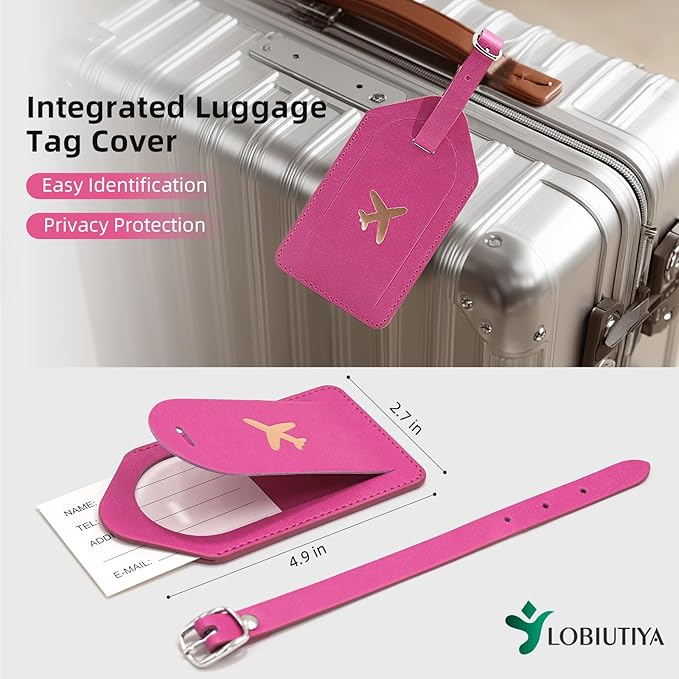Passport Holder For Travel with Slot for AirTag & Luggage Tag Cover – RFID Blocking Travel Passport Wallet for Women/Family | PU Leather Passport Case with Extra Money Pocket, Pink