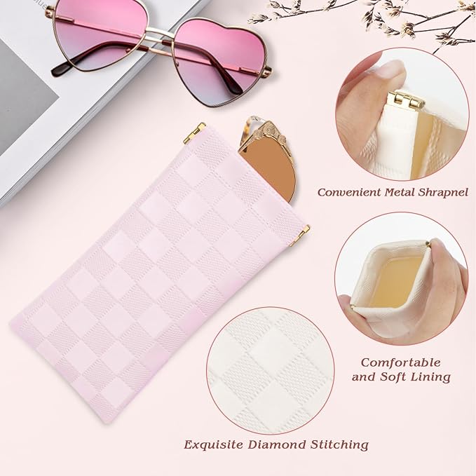 eyeglasses bag Soft Glasses bag, Portable Squeeze Top Sunglasses Case Travel for Women Girls