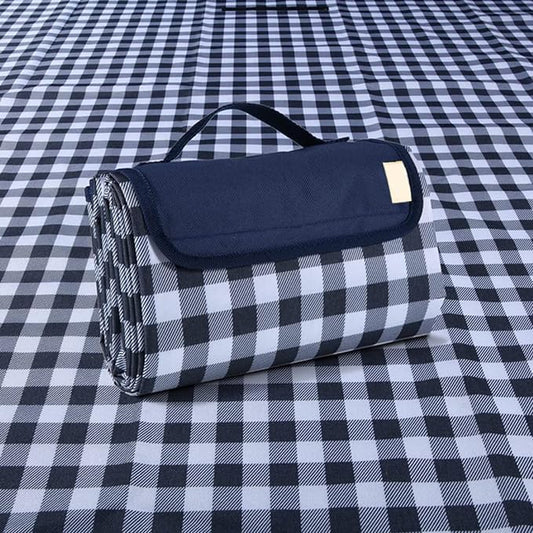 PUPOPIK Outdoor Picnic Blanket, Foldable Waterproof Sand Beach Mat, Large 80x60in Beach Camping Hiking Travel Family Concerts Portable Beach Blankets (Dark Blue)