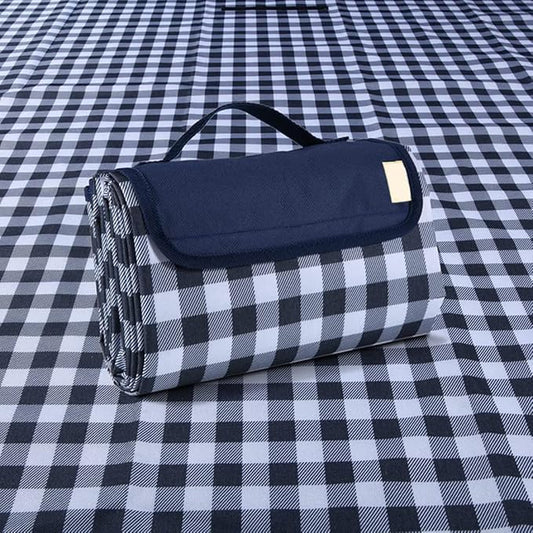 PUPOPIK Outdoor Picnic Blanket, XL Foldable Waterproof Sand Beach Mat, Extra Large 80x80in for Beach Camping Hiking Travel Family Concerts Portable Beach Blankets（Darke Blue）