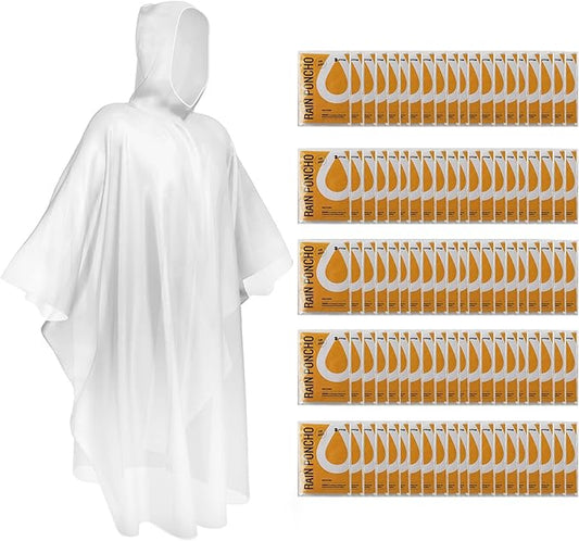 SaphiRose Disposable Rain Ponchos Emergency Clear Poncho