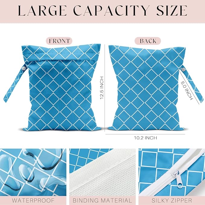 Wet Bag Wet Dry Bag for Swimsuit Travel Beach Pool Stroller Diapers Dirty Yoga Gym Clothes Waterproof Reusable