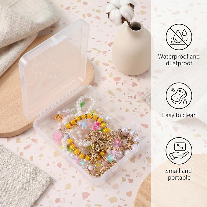 3 PCS Portable Travel Cotton Pad Holder, Transparent Cotton Swab Dispenser, Cosmetic Sponge Storage Dental Floss Box for Bathroom Vanity Countertop Storage Organizer