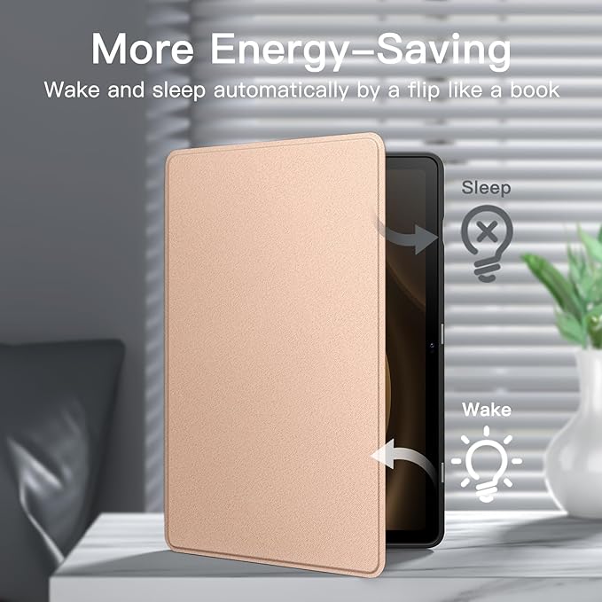 JETech Case for Samsung Galaxy Tab S10 Lite / S10 FE / S9 FE 10.9-Inch with S Pen Holder, Slim Folio Stand Protective Tablet Cover, Multi-Angle Viewing (Rose Gold)