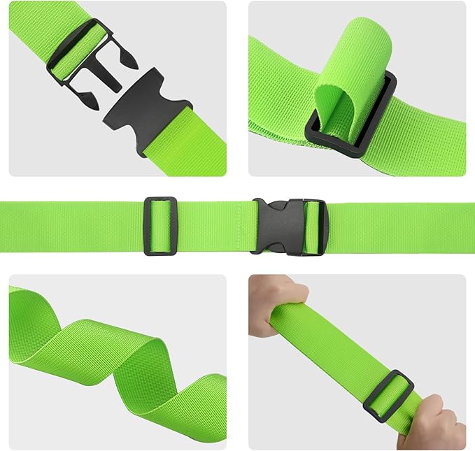 BILIONE Luggage Straps, 79" Long Belts Keep Suitcase Secure While Traveling, TSA Approved Add a Bag Premium Accessory for Travel Bag Closure (Orange, 8Pcs)