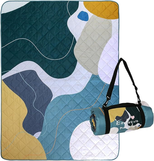 Exclusivo Mezcla Extra Large Waterproof Picnic Blankets 3 Layer, Sandproof and Foldable Outdoor Blanket for Beach Camping, Park and Travel