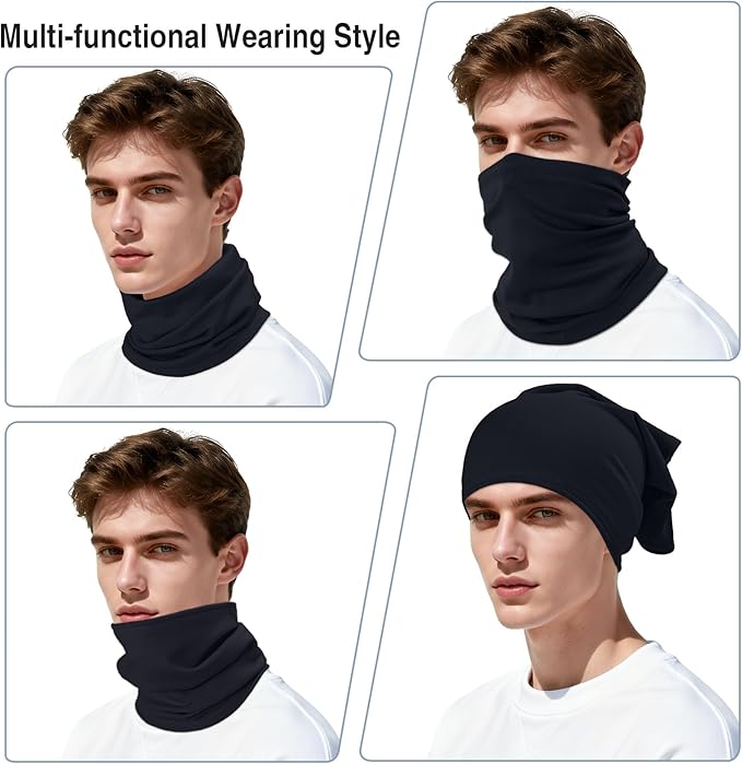 LUOLIIL VOE 2 Pack Winter Neck Gaiter Warmer for Men&Women,Windproof Face Cover Fleece Face Mask Scarf for Cold Weather Sport