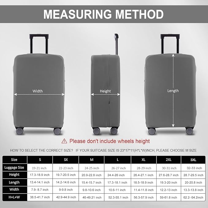 Travel Luggage Cover - Scratch-Resistant Fit 19-31 Inch Suitcase Protector (Slate Gray, L(26-27 inch))