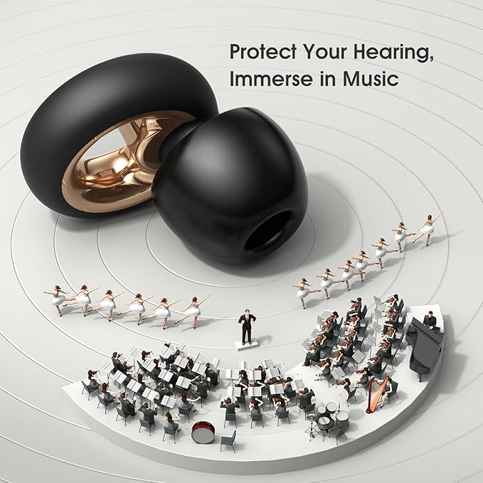 Ear Plugs for Sleeping, 45dB Silicone Ear Plugs for Noise Reduction, Reusable Sleeping Noise Cancelling Earplugs for Snoring, Concert & Shooting Ear Protection with 6 Eartips(Black)