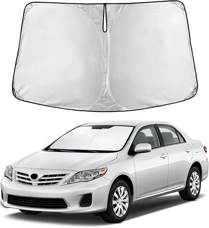 Autovir Windshield Sun Shade Fit for 2009-2011 2012 2013 Toyota Corolla Sunshade, Front Car Window Shades Sun Visor, Blocks UV Rays & Heat, Car Accessories