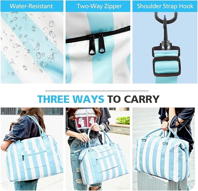 TOPBAG Travel Duffle Bag, Waterproof Weekender Carry On Tote Bags for Women, Sport Gym Bag for Men, Hospital Bag for Labor and Delivery, Overnight Luggage Bag with Trolley Sleeve