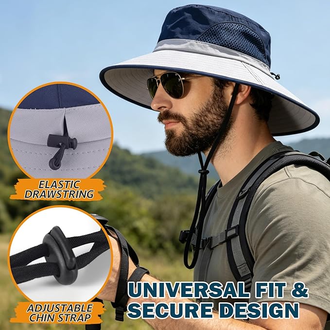 EINSKEY Wide Brim Sun Hat, UPF 50+ UV Protection Waterproof Packable Bucket Hat for Men & Women, Fishing Hiking Beach Garden