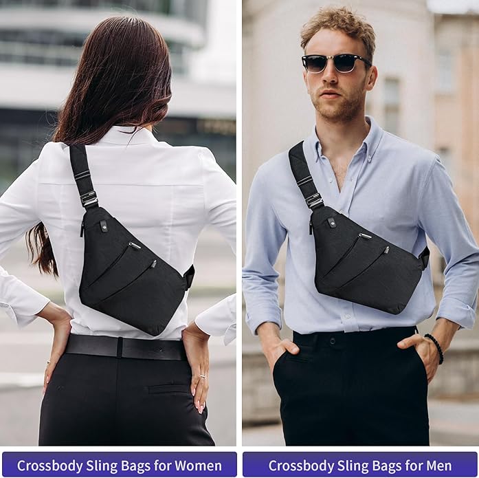 OSOCE Crossbody Sling Bag, Water-Resistant Anti Theft Chest Pack, Minimalist Commuter Daypack for Travel Hiking Work