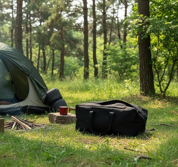 DoYiKe Extra Large Canvas Travel Duffle Bag Heavy Duty, Sports Travel Military Camping Tent Storage Black