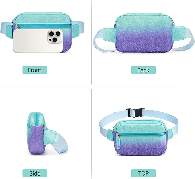 Fanny Pack Birthday Graduation Gifts for 7 8 9 10 11 12 13 Year Old Teen Girls Her Kids, Preppy Cute Trendy Stuff Colorblock Crossbody Bag Adjustable Belt Bags for Travel Essentials