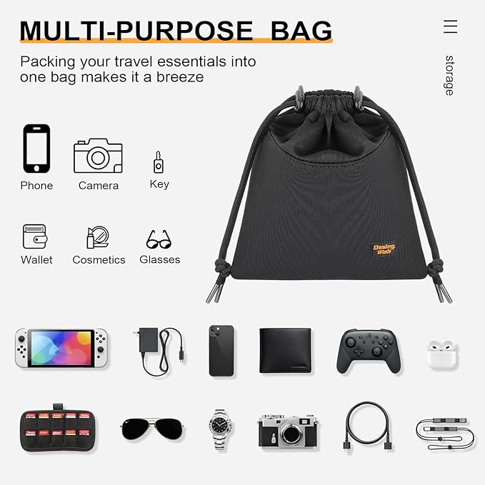 Lightweight Headphone Storage Bag, Portable Headset Carrying Pouch Headphone Case Bag Soft Travel Pouch for Over-Ear Headphones/Gaming Headsets/Neckband Earbuds (Large Black)