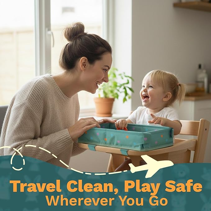 Little Traveler Waterproof Airplane Tray Table Cover – Universal Fit & Easy Setup – Airplane Tray Cover Kids - Use in Buses, Trains, High Chairs I Plane Travel Essentials for Kids 1-5 Years
