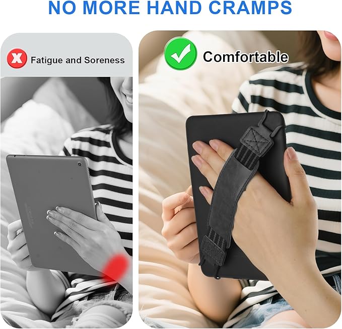HoYiXi Universal Soft Hand Strap for 6-7 Inch eReader Tablet Compatible with Kobo/Pocketbook/Tolino/Paperwhite/Nook eReader,for 6", 6.8", 7" eReader,High Elasticity Hand Strap for Tablet,Black