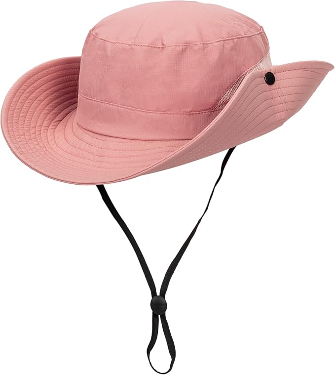 Sun Hat for Women Summer UV Protection Beach Hat Wide Brim Mesh Bucket Fishing Hat with Ponytail Hole Foldable Packable Hat