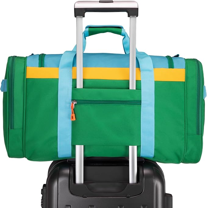 Large Kids Duffle Bag for Travel, Overnight, or Weekender, 22" inch (Green Yellow)