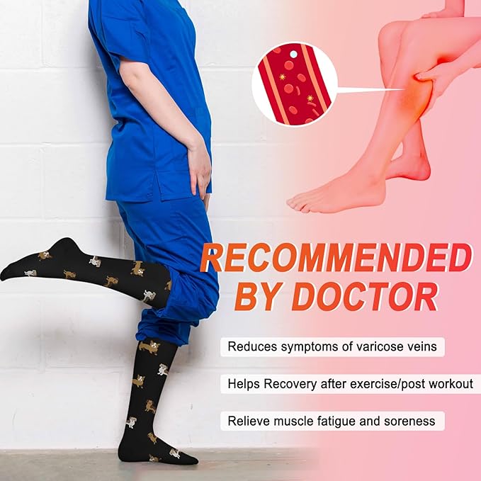 4 Pairs Compression Socks for Women Circulation-Best Support for Nurses,Running,Athletic,Travel