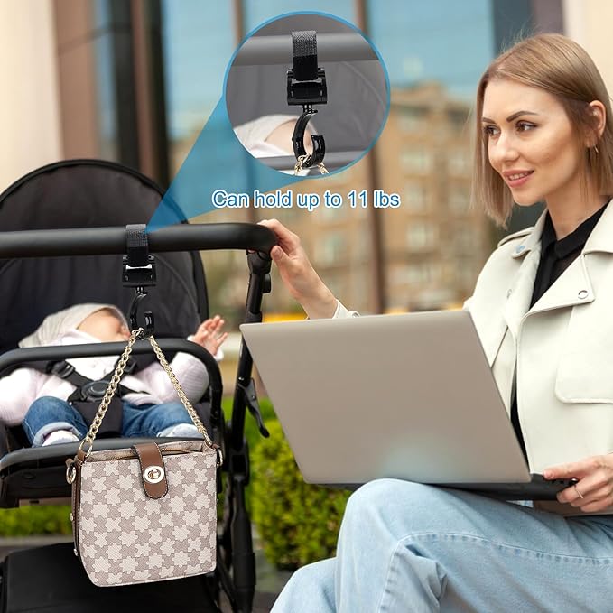 Accmor Stroller Cup Holder with Hook, Universal Cup Holder for Walker Wheelchair Bike, 360° Rotatable Stroller Cup Holder Attachment Accessories for Walker, Wheelchair, Scooter