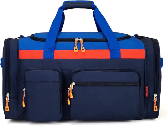 Large Kids Duffle Bag for Travel, Overnight, or Weekender, 22" inch (Dark Blue)