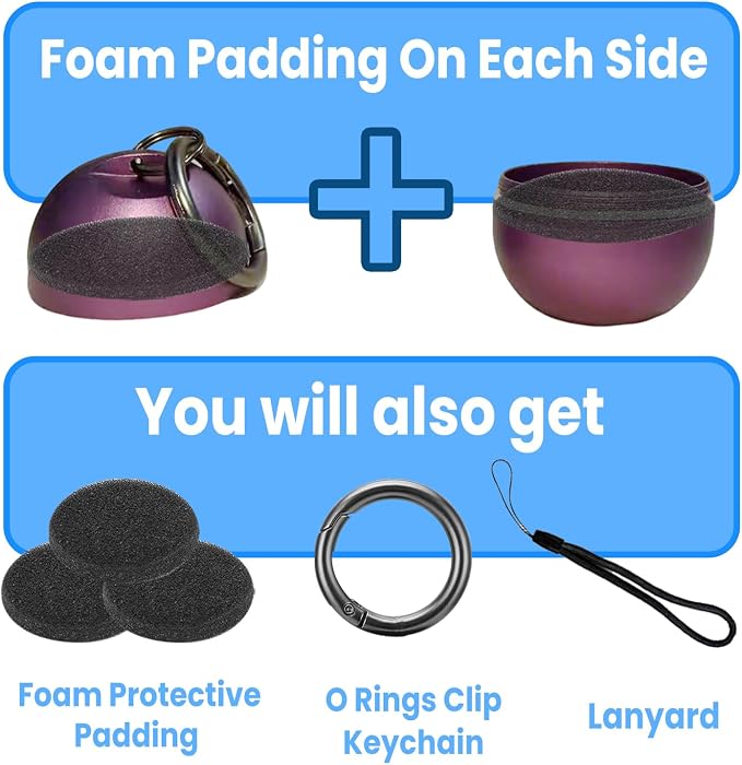 Jewelry Storage Box Case Gym Storage Jewelry Storage Box Case, Ring Organizer Container with Protective Sponge,Jewelry Care Protective Ring Holder with Keychain (1-Tier Plum)