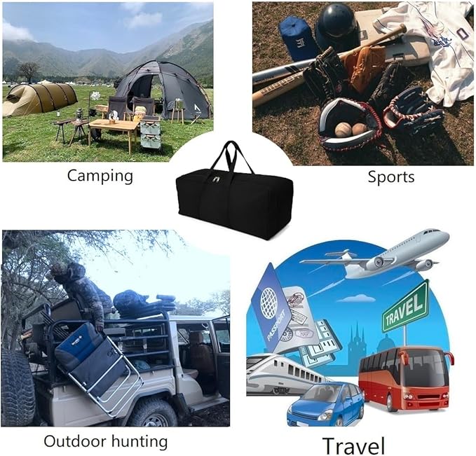 DoYiKe Extra Large Canvas Travel Duffle Bag Heavy Duty, Sports Military Camping Tent Storage