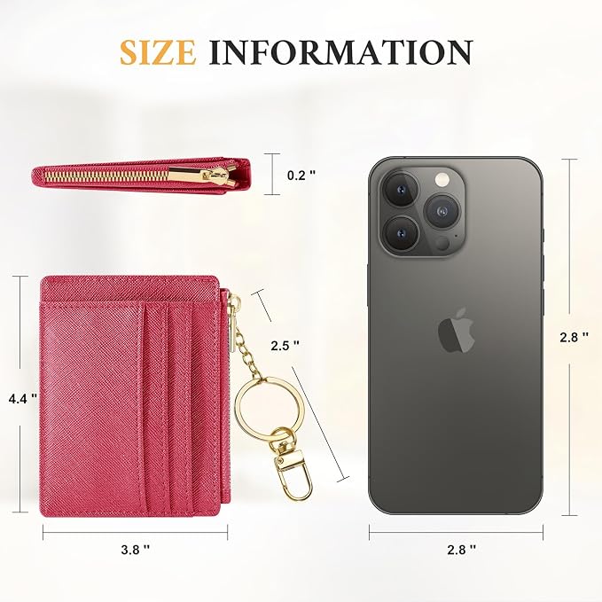 Sodsay Card Case Slim Front Pocket Wallet for Women Credit Card Holder with Keychain | Slim, Credit Card Holder, Front Pocket, with Keychain | Slim