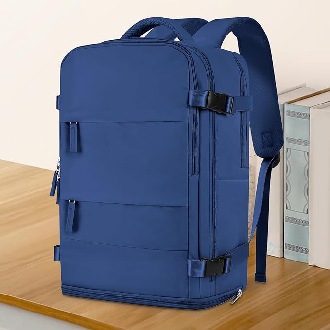 coowoz Travel Backpack for Women Men,Carry On Backpack,Hiking Backpack Outdoor Sports Rucksack Casual Daypack Travel Essentials Royal Blue