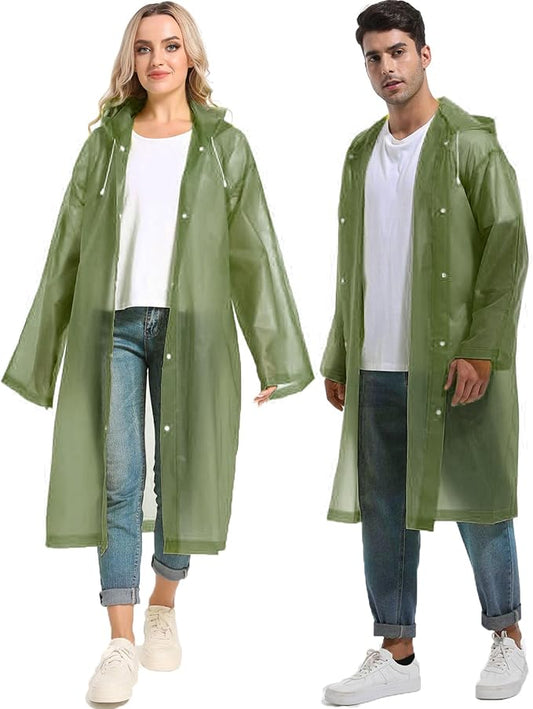 Rain Ponchos for Adults Reusable Raincoats Survival Heavy Duty Military Impermeable 2 Packs Rain Coat…