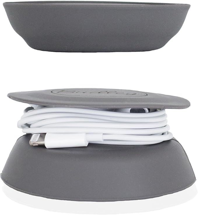 Budley - Tangle-Free Earphone/Earbud Case Compact Storage System, Silicone (Gray, Set of 1)