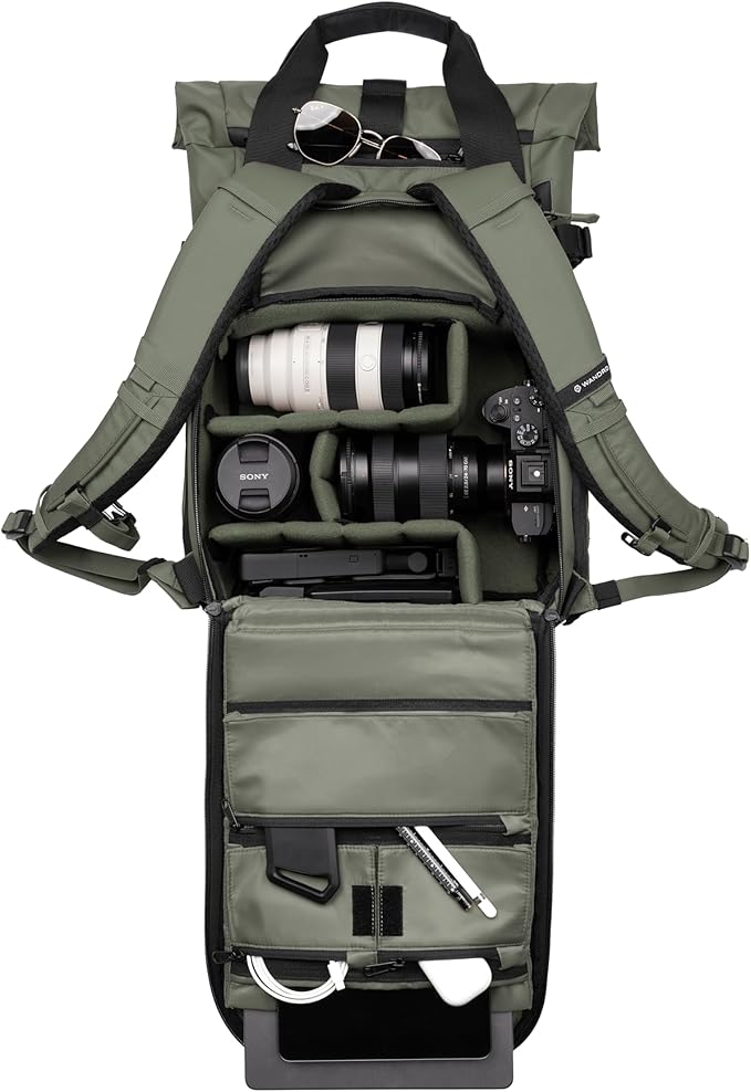 WANDRD PRVKE Rolltop 15L V4 Photography Bundle – Compact Travel Camera Backpack with Essential Camera Cube and Laptop Sleeve