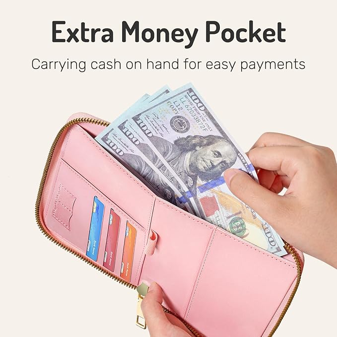 Forvencer Passport Holder Cover with Safe Zipper Closure, Premium Passport Wallet for Travel, Cute RFID Blocking Card Case, Waterproof Travel Accessories for Women, Mint Green