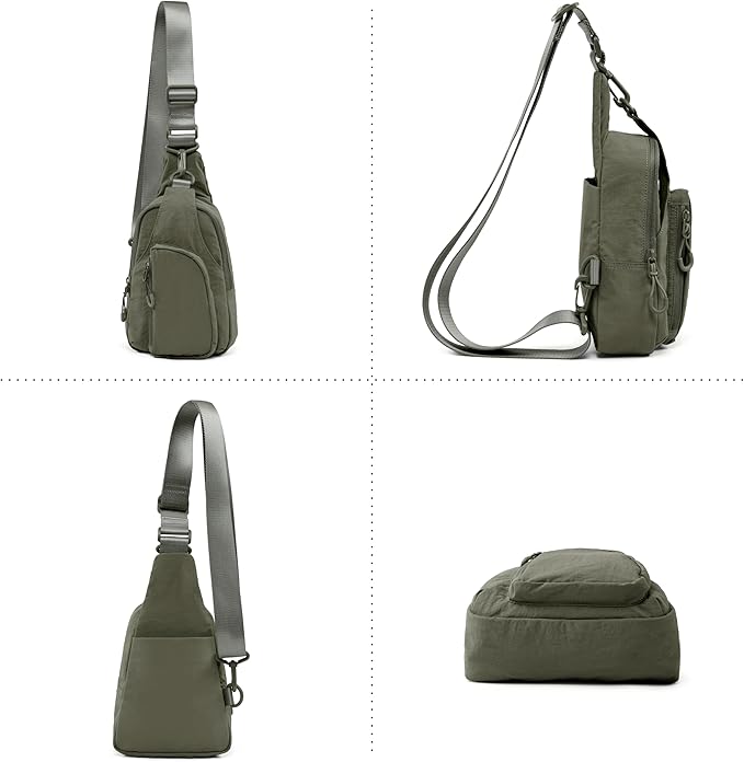 ODODOS Sling Bag with Adjustable Straps Crossbody Chest Bag Lightweight Backpack for Casual Traveling Hiking