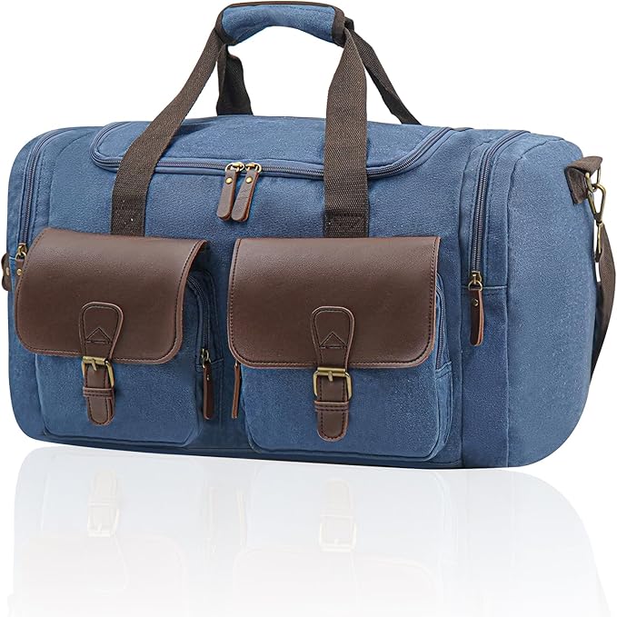 Men's Weekender Duffle Bag - Vintage Overnight & Gym Bag with Multi-Compartments, Carry-On Approved for Travel